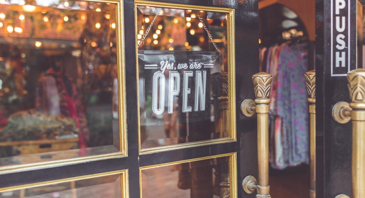 open sign in a window